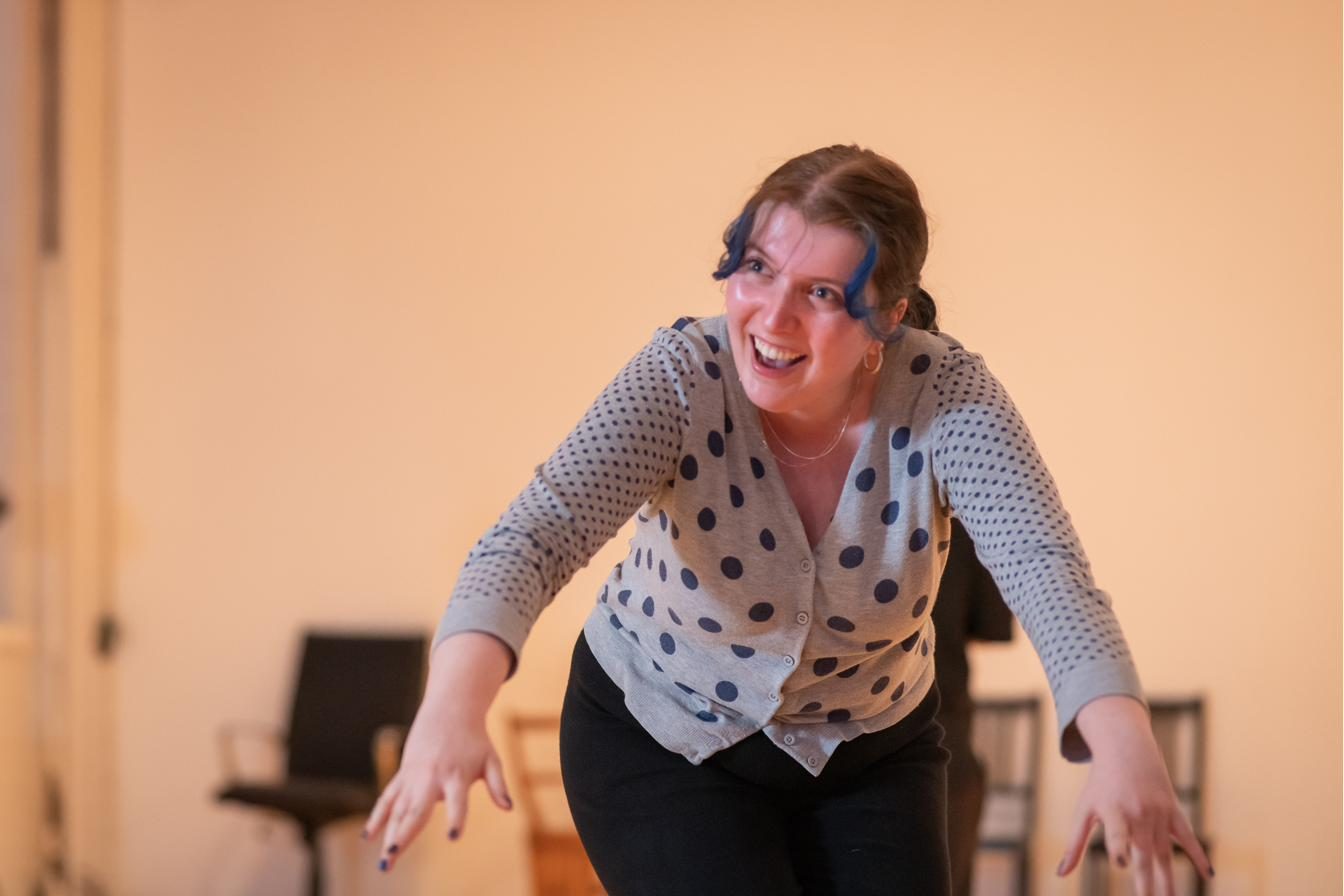 A student playing in a Riff Reps clown class in Toronto